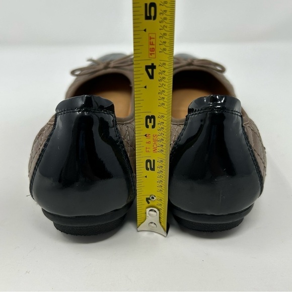 Josef Seibel Pippa Brown Quilted Leather Flats Black Cap Toe Size 37 with Bow - Picture 7 of 13